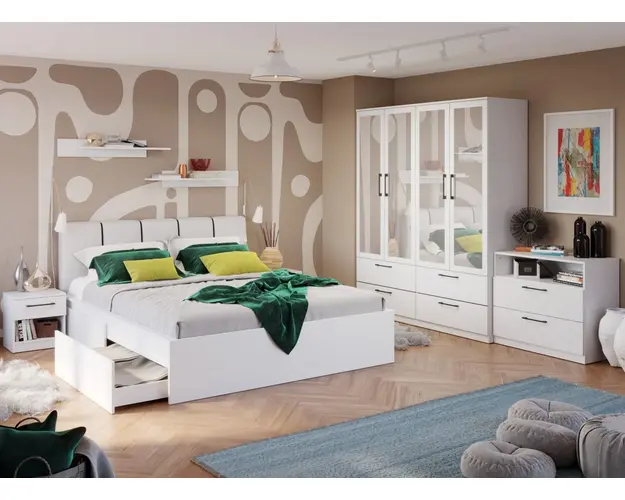 Set Mobila Dormitor Snow C28 tapitat / oglinda