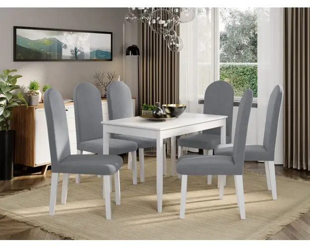 Set Masa Grand Alba + 6 Scaune Grand Gri Deschis