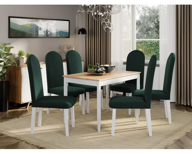 Set Masa Grand Stejar + 6 Scaune Grand Verde