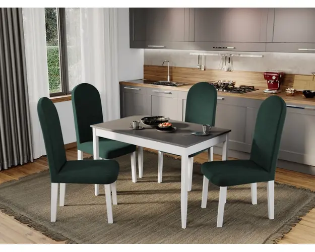 Set Masa Grand Gri + 4 Scaune Grand Verde