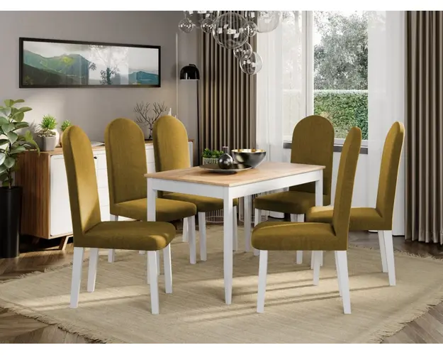 Set Masa Grand Stejar + 6 Scaune Grand Mustar