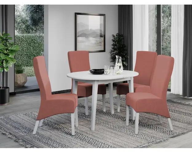 Set Masa Rosa extensibila + 4 Scaune Paris Castel 55