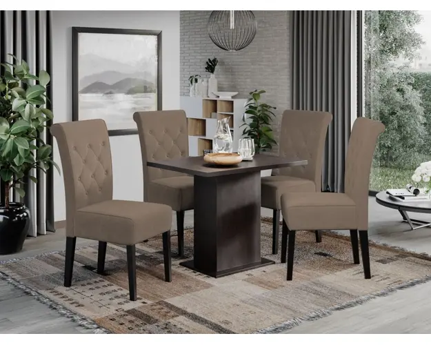 Set Masa Smart Wenghe + 4 Scaune Oslo Castel 20