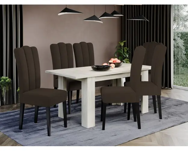 Set Masa Venetia extensibila + 6 Scaune Wog Vardo 43