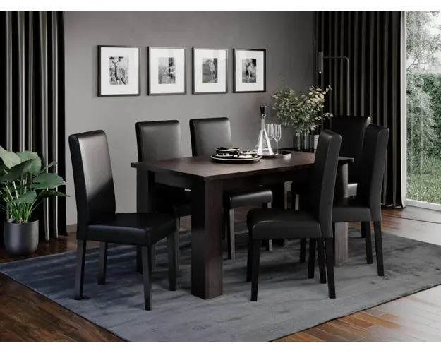 Set Masa Venetia extensibila + 6 Scaune Eco Wenge