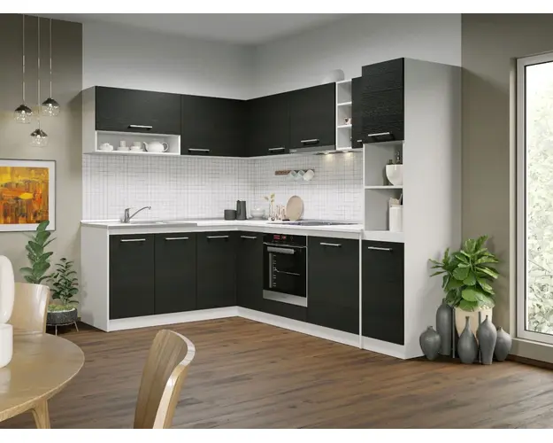 Set Mobila Bucatarie Colt Mina 180*260 Alb/Ferrara - C25