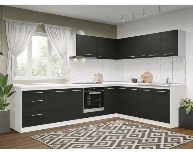 Set Mobila Bucatarie Colt Mina 300*210 Alb/Ferrara - C37