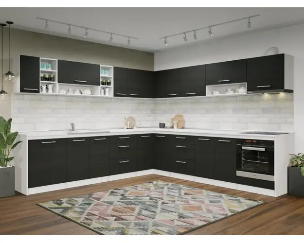 Set Mobila Bucatarie Colt Mina 300*300 Alb/Ferrara - C32