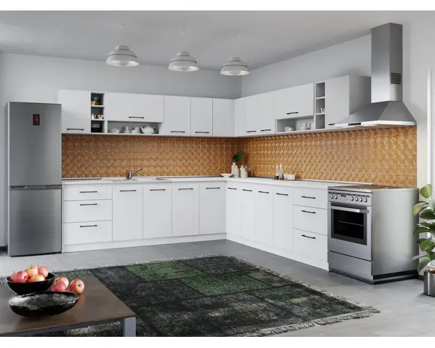 Set Mobila Bucatarie Colt Mina Pure 280*280 Alb C65