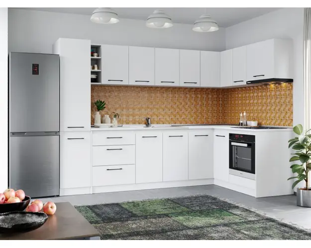 Set Mobila Bucatarie Colt Mina Pure 280*160 Alb C63