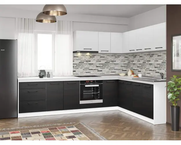 Set Mobila Bucatarie Colt Mina Yang 300*210 Ferrara/Alb C147