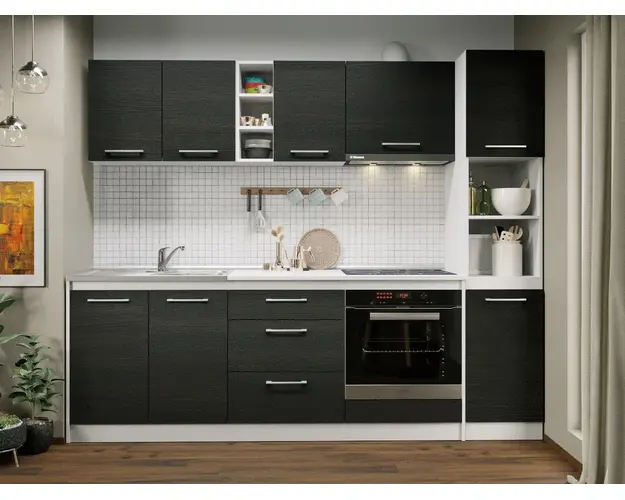 Set Mobila Bucatarie Mina 244 Alb/Ferrara C15