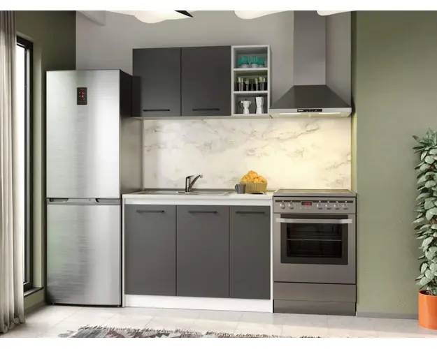 Set Mobila Bucatarie Mina Grafit 110 Gri Antracit C80