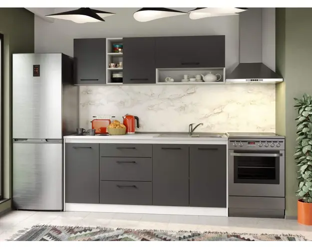 Set Mobila Bucatarie Mina Grafit 180 Gri Antracit C72