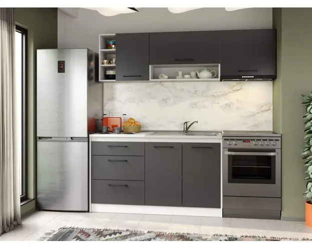 Set Mobila Bucatarie Mina Grafit 200 Gri Antracit C75