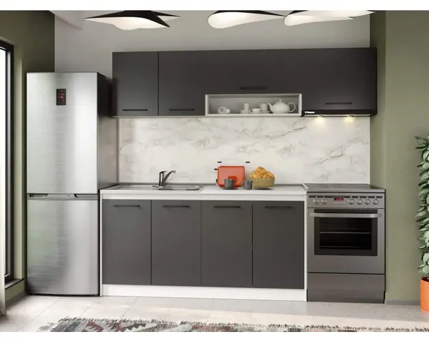 Set Mobila Bucatarie Mina Grafit 220 Gri Antracit C76