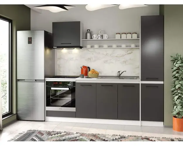 Set Mobila Bucatarie Mina Grafit 220 Gri Antracit C84