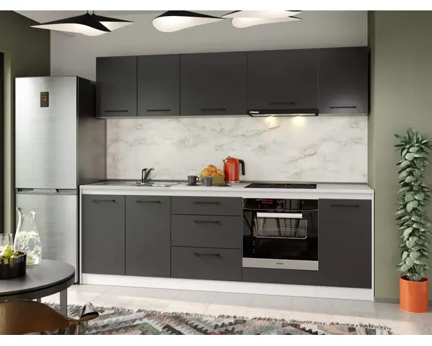 Set Mobila Bucatarie Mina Grafit 240 Gri Antracit C69