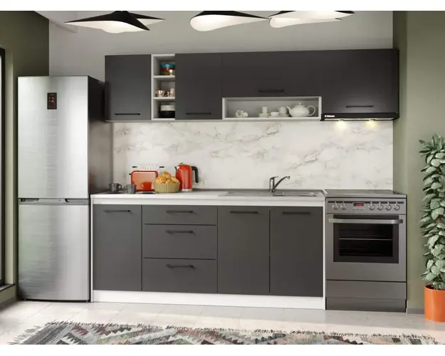 Set Mobila Bucatarie Mina Grafit 240 Gri Antracit C73