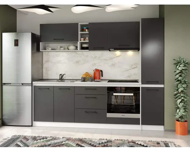 Set Mobila Bucatarie Mina Grafit 244 Gri Antracit C71