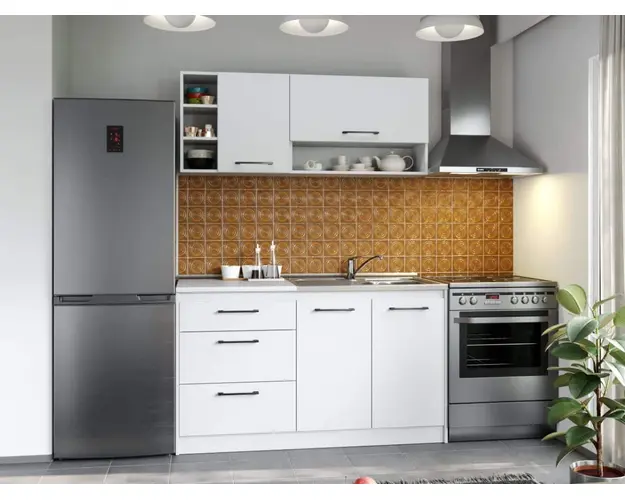 Set Mobila Bucatarie Mina Pure 140 Alb C47