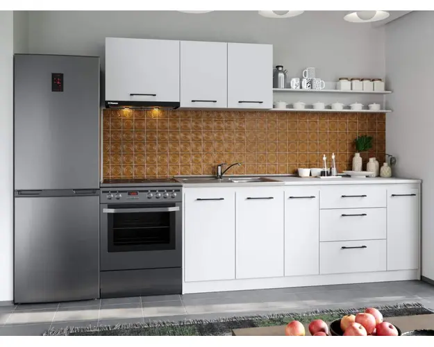 Set Mobila Bucatarie Mina Pure 260 Alb C55