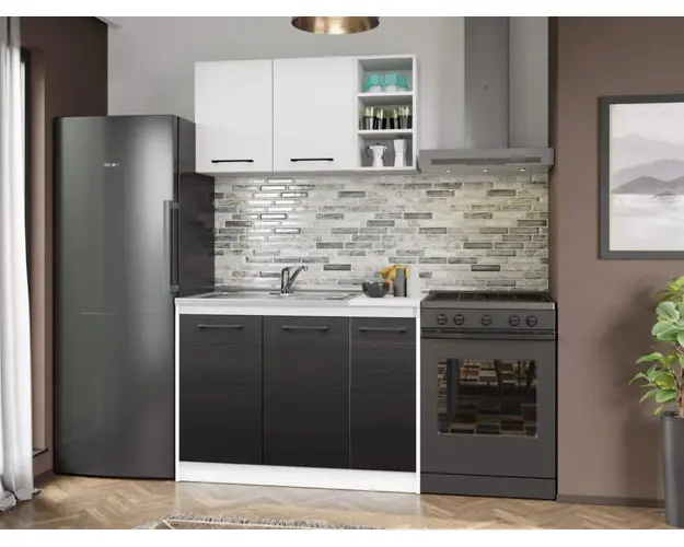 Set Mobila Bucatarie Mina Yang 110 Ferrara/Alb C134