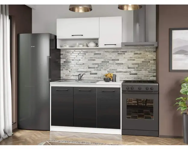 Set Mobila Bucatarie Mina Yang 120 Ferrara/Alb C133