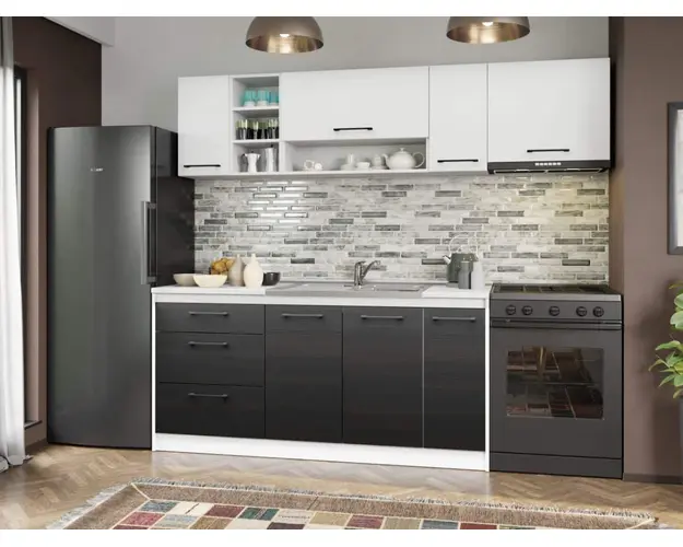 Set Mobila Bucatarie Mina Yang 230 Ferrara/Alb C137