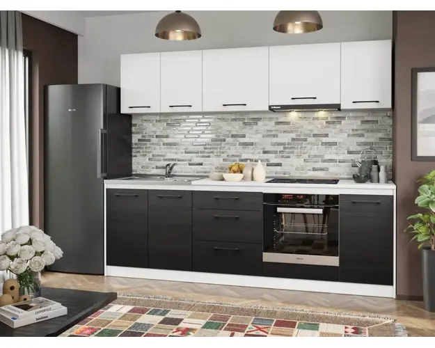 Set Mobila Bucatarie Mina Yang 240 Ferrara/Alb C123