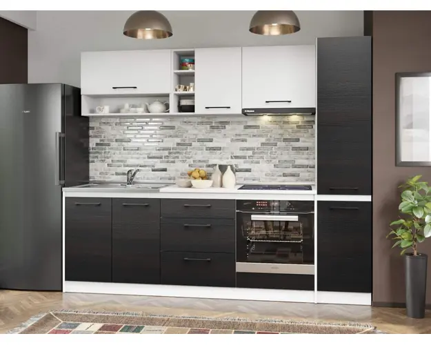 Set Mobila Bucatarie Mina Yang 244 Ferrara/Alb C125