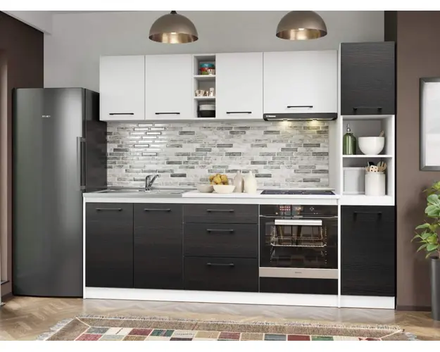 Set Mobila Bucatarie Mina Yang 244 Ferrara/Alb C135