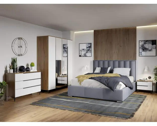 Set Mobila Dormitor Montero tapitat cu oglinda