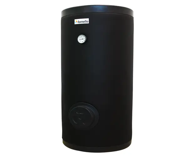 Boiler cu 2 serpentine FORNELLO SOL 1000 LT 2S, pentru centrala termica si solar, montaj pe sol, izolatie termica, manta de protectie , flansa de vizitare