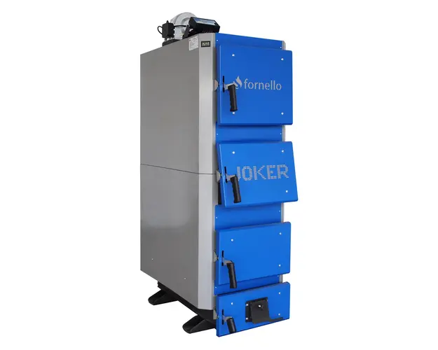Cazan (centrala) pe combustibil solid, (lemn, carbune), Fornello JOKER 42 kW, cu Ventilator si Automatizare
