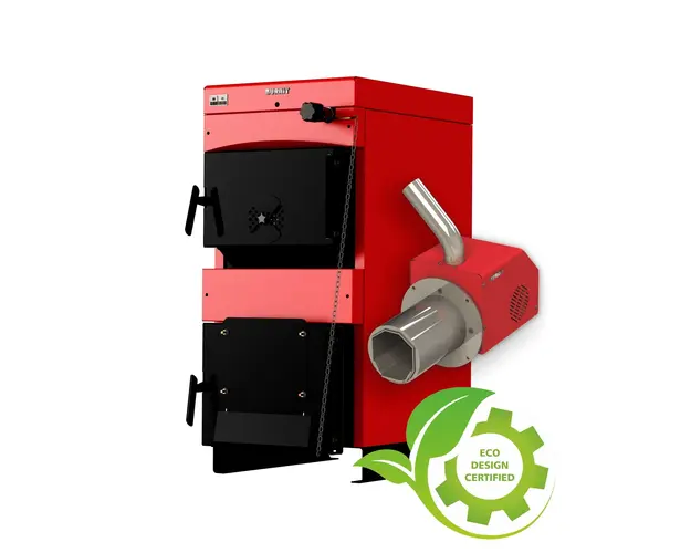 Centrala mixta combustibil solid si peleti Burnit NWB MAX 45 kW si Arzator pe peleti Pell Eco 35 kW