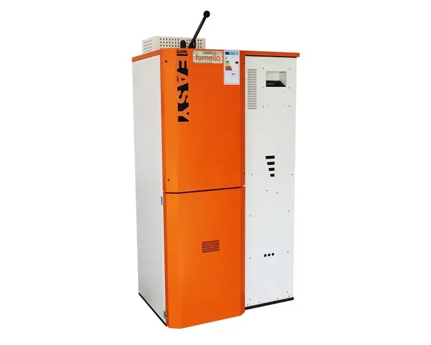 Centrala termica pe peleti Fornello SLIMPEL Easy 60 kw, curatare mecanica arzator si schimbator de caldura, arzator din inox, pompa de circulatie, tiraj fortat, buncar 190L, Ecodesign A+