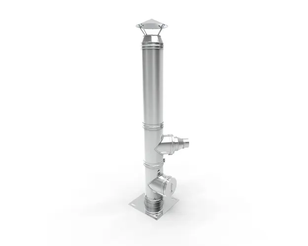 Cos de fum inox, Fornello dublu perete inox-inox, izolatie din vata bazaltica 40 mm, inaltime 8 metri, diametru interior 200 mm, pentru centrale pe lemn, carbune si peleti, complet pentru montaj