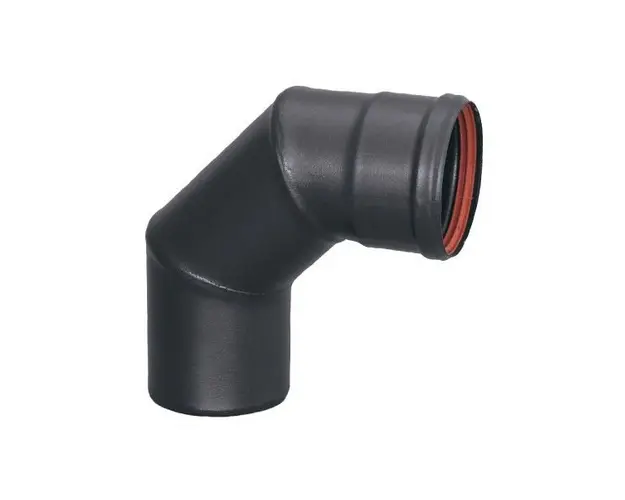 Cot de evacuare (cos de fum) Fornello, otel 1,2 mm, pentru centrale si seminee pe peleti, diametru 100 mm, 90 grade, garnitura siliconica inclusa, fabricat in Italia