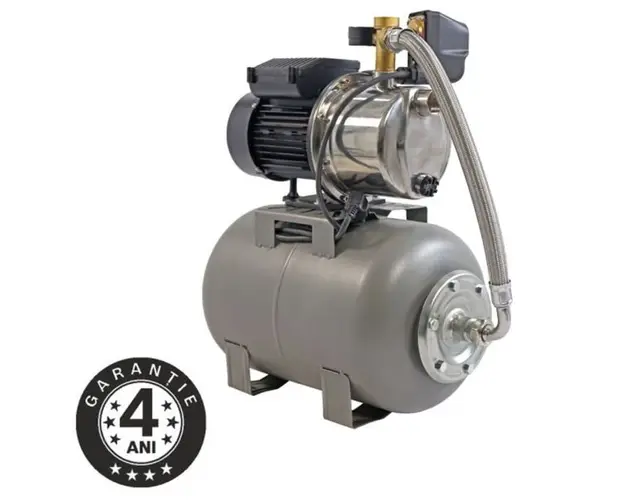 Hidrofor cu pompa autoamorsanta din inox Wasserkonig 25LMX3.8-51, putere 1000 W, debit maxim 3780 l/h, inaltime refulare max 51 m, vas de expansiune 24 l