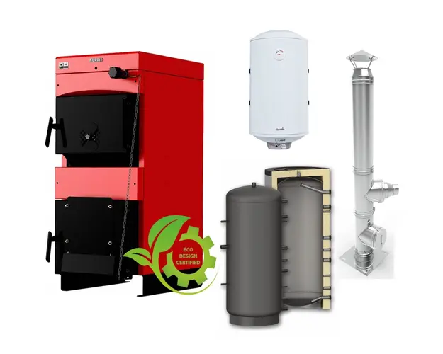 Pachet Centrala pe combustibil solid ​Sunsystem Burnit NWB MAX 45 kW, Puffer P 1000l, Cos inox 6 ml 200 mm, Boiler Termoelectric Fornello 100l