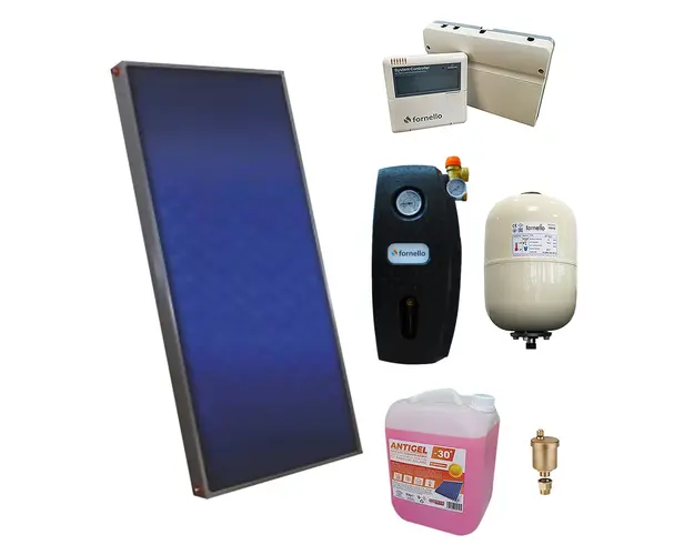 Pachet sistem solar presurizat, panou Sunsystem PК SL FP 2.0, controller, vas expansiune, grup pompare, aerisitor 1/2, antigel