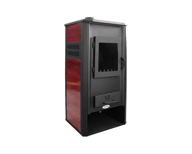 Termosemineu pe lemne, brichete si carbune Fornello Roma E , Bordeaux, 22 kW, 49x45x103 cm