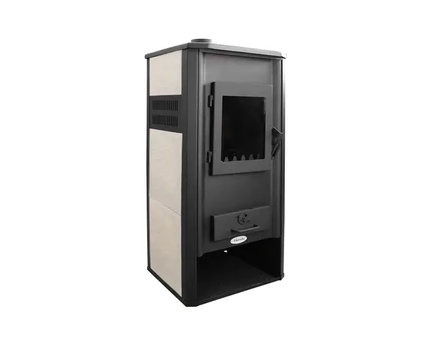 Termosemineu pe lemne, brichete si carbune Fornello Roma E , iVORY, 22 kW, 49x45x103 cm 