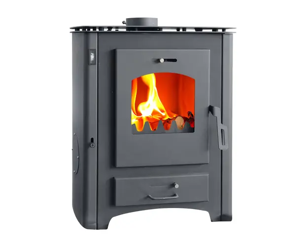 Termosemineu pe lemne, brichete si carbune Fornello B Max ER, Black, 24-26 kW, 650x520x800 mm 
