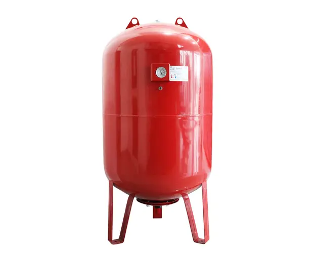 Vas expansiune termic Fornello 300 litri, vertical, cu picioare si manometru, culoare rosu, presiune maxima 10 bar, membrana EPDM