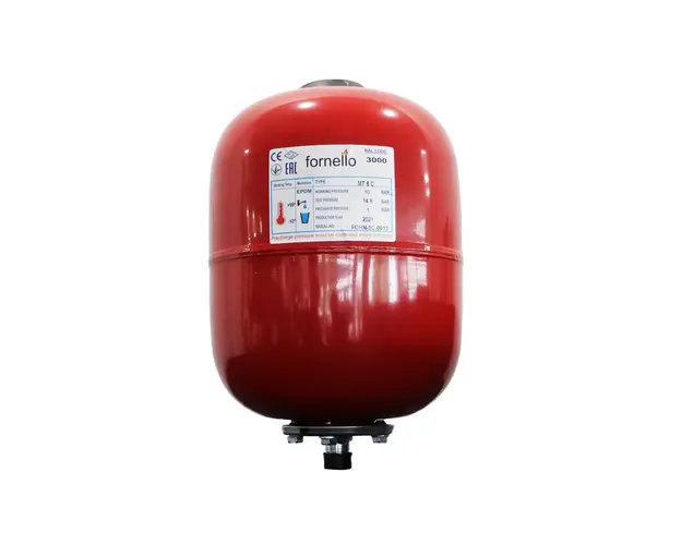 Vas expansiune termic Fornello 8 litri, vertical culoare rosu, presiune maxima 10 bar, membrana EPDM
