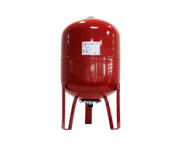 Vas expansiune termic Fornello 80 litri, vertical, cu picioare, culoare rosu, presiune maxima 10 bar, membrana EPDM