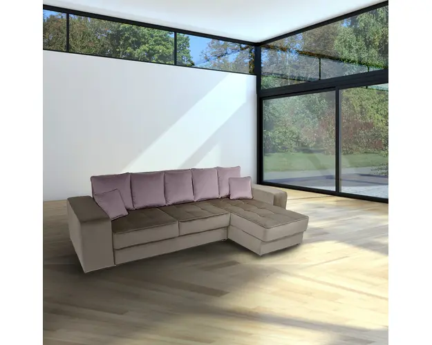 Coltar extensibil, cu lada de depozitare, King, Cream