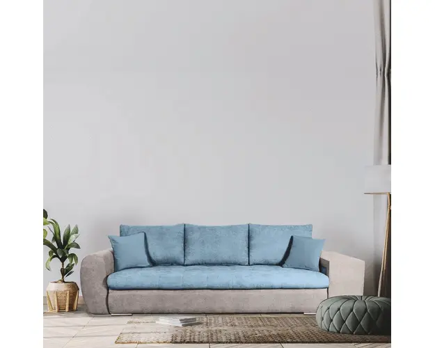 Canapea modulara, extensibila, lada de depozitare Venezia, Baby Blue